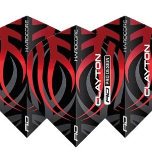 Red Dragon Jonny Clayton Tribal Hardcore Standard Black & Red Dart Flights