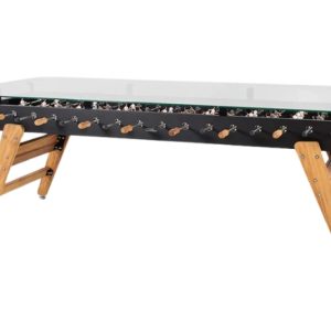 RS Barcelona MAX Dining Foosball Table | Steel with Iroko Wood Legs | Indoor/Outdoor Use