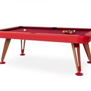 RS Barcelona Diagonal Pool Table – Indoor | Red Finish | Iroko Wood Legs | Drop Pocket