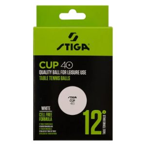 Stiga Table Tennis Balls Cup 40+ – 12pcs Pack White | Seamless ABS Training Balls