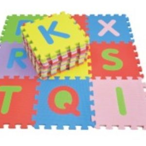 Rubber Flooring Interlocking Alphabet Print 30x30x1.0cm