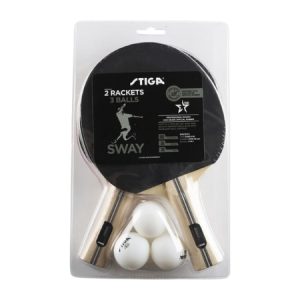 Stiga Table Tennis Bat Sway + Balls Set | Includes 2 Rackets & 3 Balls for Casual Play