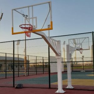 Knight Shot Basketball Post – Fixed Type | 200x200mm Pole, 8mm Clear Backboard, Heavy-Duty Ring & Net