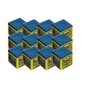 Triangle Billiard Chalk – 12 Piece Box | Red, Blue, Green
