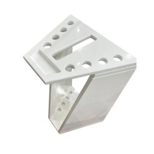 Knight Shot Glossy White Cue Stand – Trapezoid Holder for 8 Cues + Triangle & Chalk